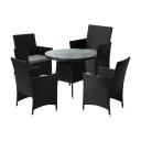 Livsip 5 Pcs Outdoor Dining Set Table & Chairs Patio Furniture Lounge Setting