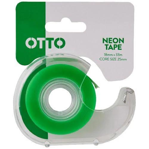 Otto Invisible Adhesive Tape with Dispenser 18mm x 33m Green