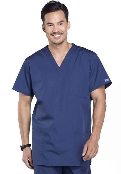 Cherokee Workwear 4876 Scrubs Top Unisex V-Neck Navy