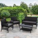 Gardeon Outdoor Wicker Cushion Furniture Set - Black