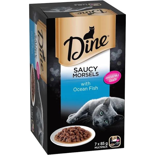 Dine Saucy Morsels Wet Cat Food Ocean Fish Tray