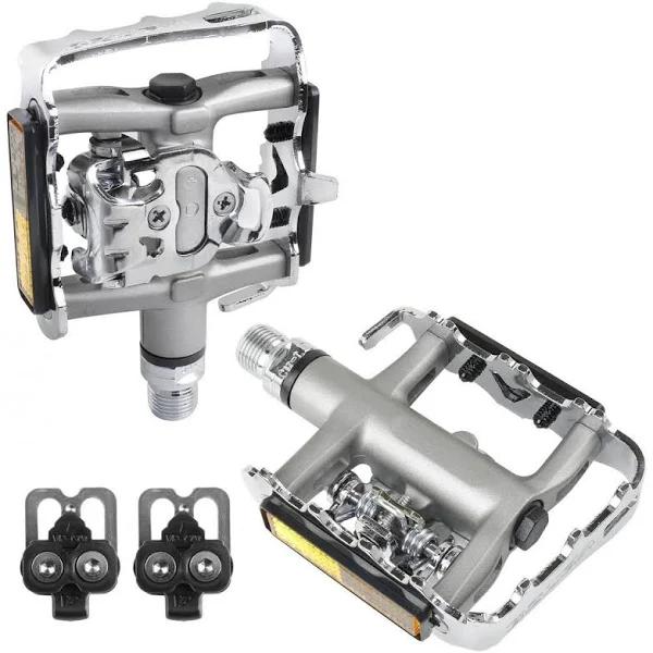 Venzo Multi-use Compatible With Shimano SPD Mountain Bike Bicycle Sealed Clipless Pedals - Dual Platform Multi-purpose - Great For Touring, Road Bikes