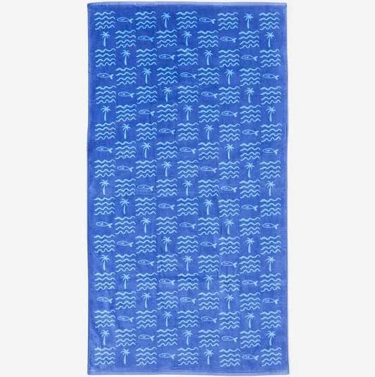 Body - Cotton Beach Towel - Seaside Palm Blues Size - OS Women