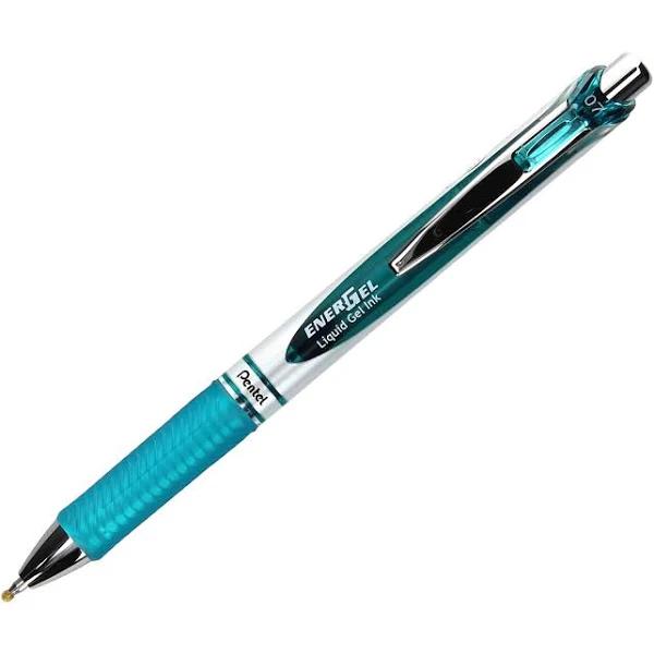 Pentel Energel XM BL77 - Retractable Liquid Gel Ink Pen - 0.7mm - 54% Recycled - Box of 12 (Turquoise)