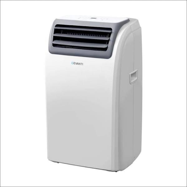 Devanti Portable Air Conditioner Cooling Mobile Fan Cooler Dehumidifier Window Kit - White 3300W