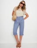 Rockmans Crop Linen Pants - Womens - Soft Chambray AU Size 16 - AfterPay & zipPay Available