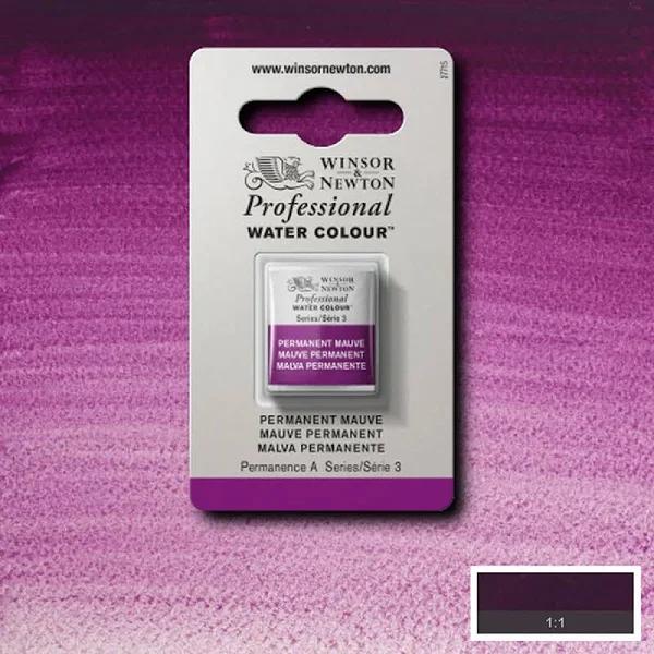 Winsor & Newton : Professional Watercolour : Half Pan : Permanent Mauve