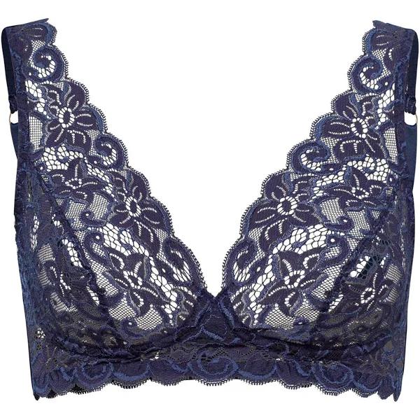 Hanro Moments Lace Soft Cup Bra 071465 Deep Navy 38B