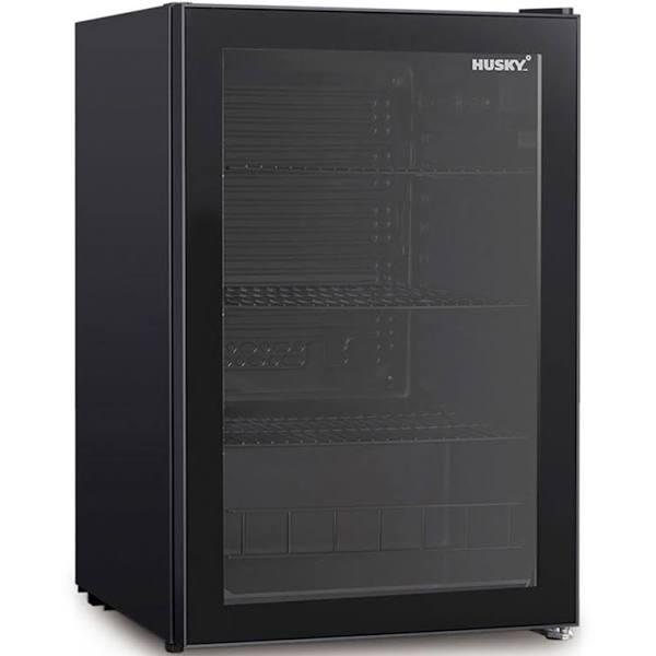 Husky 130L Anti-Condensation Glass Door Bar Fridge Black (HUS130HDBLK)