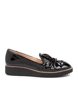 Midas Opitto Patent Leather Flat Shoes in Black, Size 42 EU