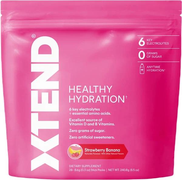 Xtend Healthy Hydration - 28 Stick Packs Strawberry Banana