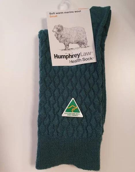 Humphrey Law Merino Quilted Health Sock Teal / Small