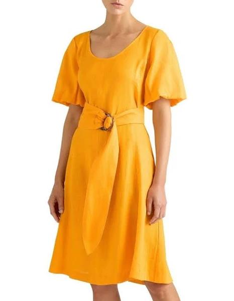 David Lawrence Farrah Linen Dress in Marigold 8