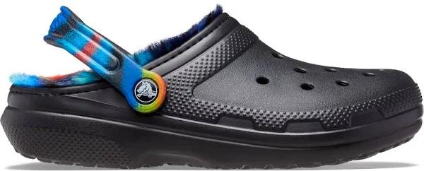 Crocs Classic Fur Lined Spray Dye Clog; Black / Multi, M13