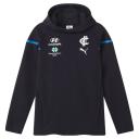 Carlton Football Club 2024 Team Hoodie - Youth 8-16 Years in Dark Navy/White/Cfc, Size XS, Cotton/Polyester by Puma