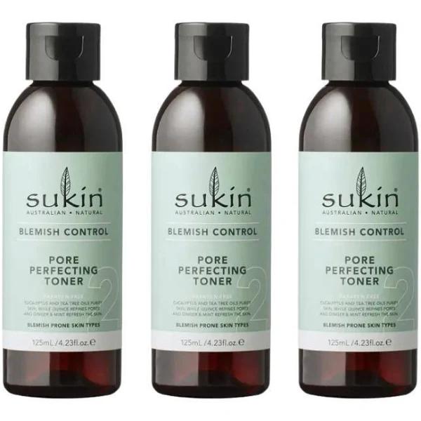 Sukin Blemish Control Pore Perfecting Toner 125ml x 3