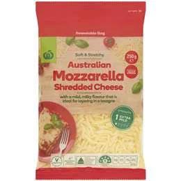 Woolworths Mozzarella Shredded Cheese 250g