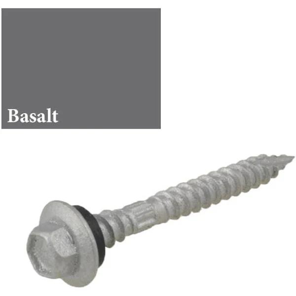 12G (5.50mm) x 65mm Neo Basalt Hex Flange Timber T17 Top Grip Roofing Screw Galvanised