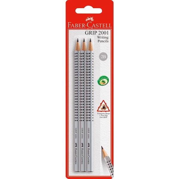 Faber-Castell Grip 2001 Graphite Pencil 3 Pack - 2B