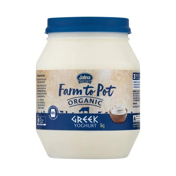 Jalna Farm to Pot Organic Greek Yoghurt 1kg