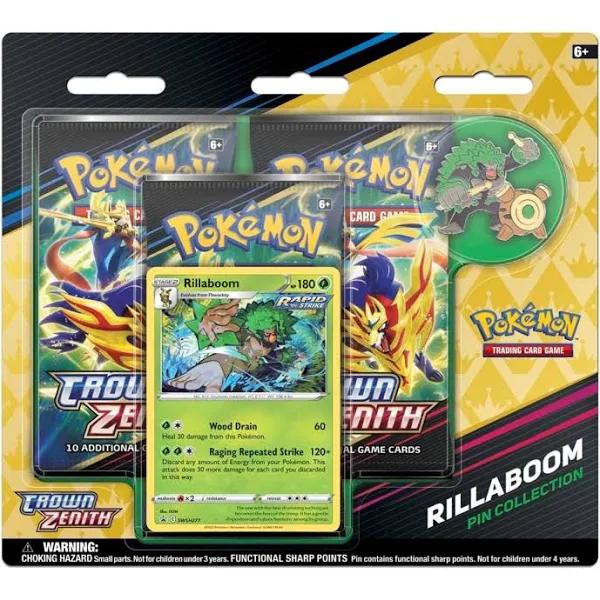 Pokemon TCG: SAS12.5 Crown Zenith Pin Box Collection - Rillaboom