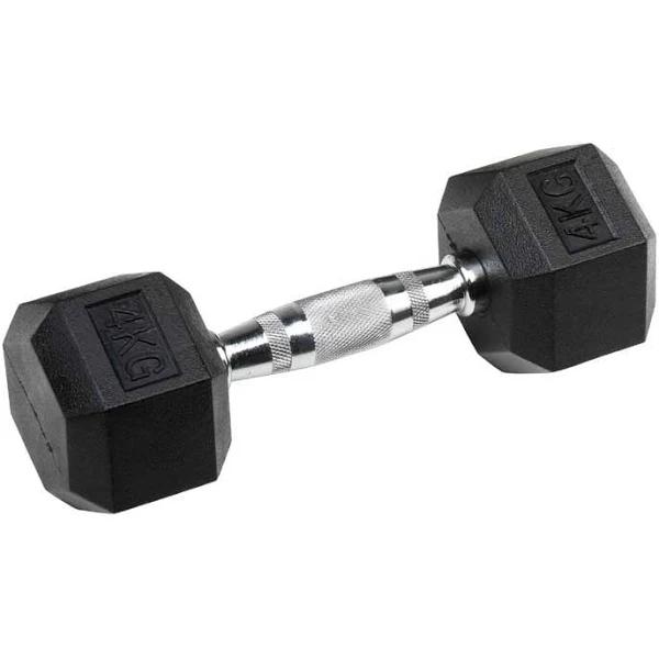 Celsius 4kg Rubber Hex Dumbbell 1 Piece