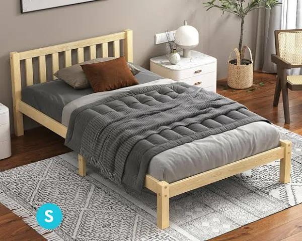 ALFORDSON Bed Frame Queen Double King Single Size Wooden Mattress Base Fenella Oak - AfterPay & zipPay Available