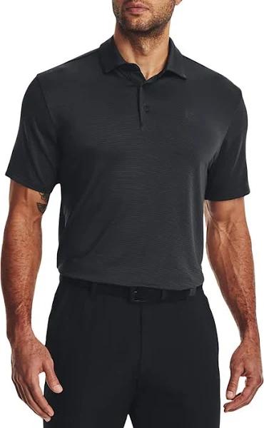 Under Armour Playoff 3.0 Stripe Polo - Black/Pitch Grey - Mens