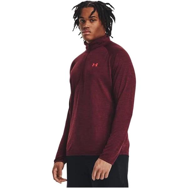 Under Armour Mens Tech 2.0 Half Zip Top XS / Dark Maroon