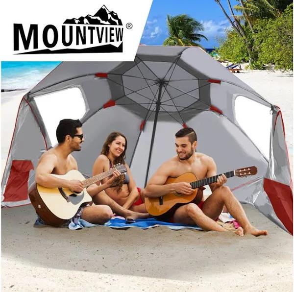 Mountview Beach Umbrella Outdoor Umbrellas Garden Sun Shade Shelter 2.13m Red