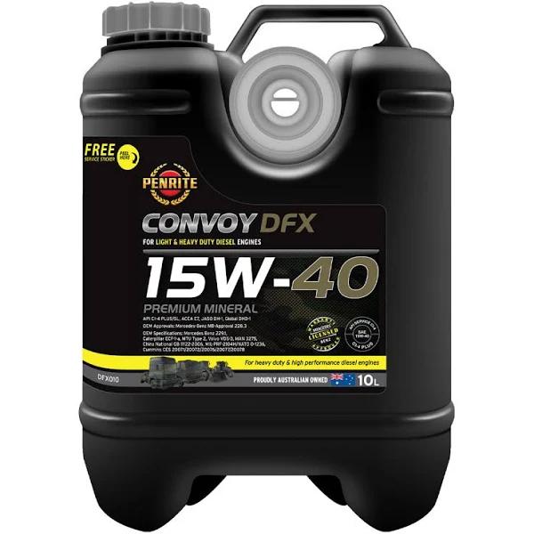 Penrite Convoy DFX Premium Mineral Diesel Engine Oil 10L 15W40 DFX010