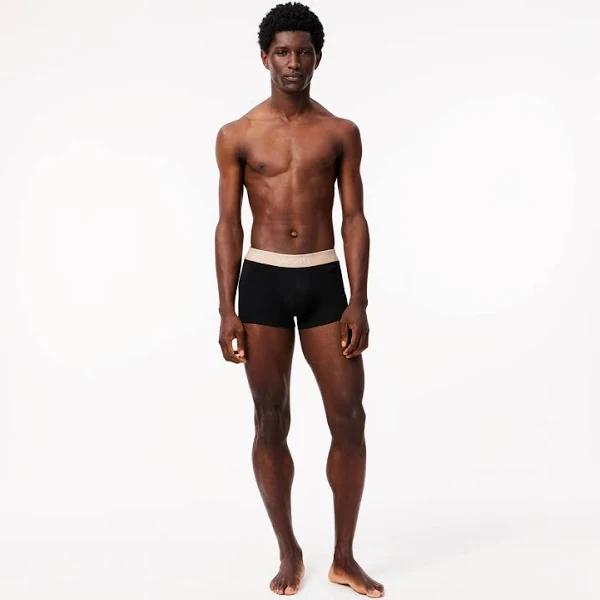 Lacoste Mens's Trunks (Pack of 3) - Black / Biscuit / Baguette - L - Men