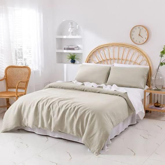 Karla Linen Quilt Cover Set Oatmeal by Freedom, 100% Hemp/Plain Weave