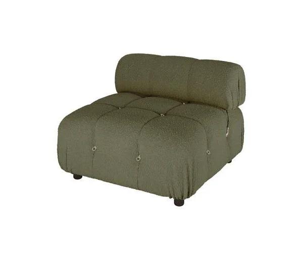 Keila Single Seater Modular Tufted Bouclé Sofa - Green