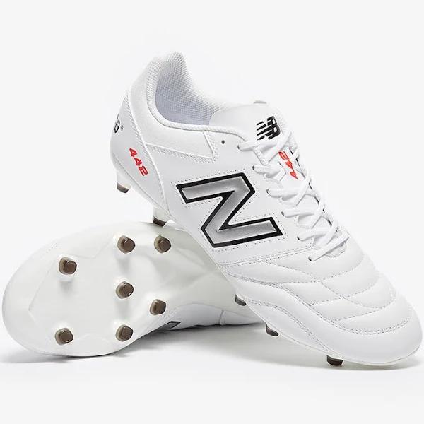 New Balance 442 V2 Team FG - White/Black - Size 8