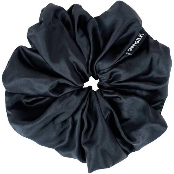 Shhh Silk Oversized Black Silk Scrunchie