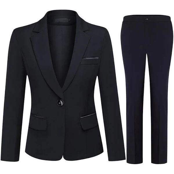 Women's 2 Piece Office Lady Business Suit Set Slim Fit Blazer Pant