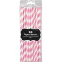 Paper Straws Bright Pink