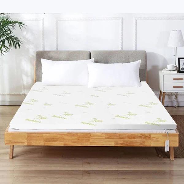 6cm Memory Foam Mattress Topper with Bamboo Cover - Double