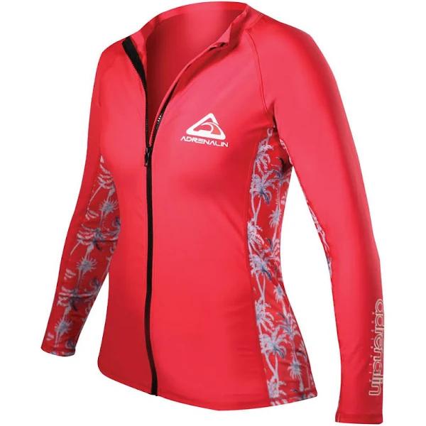 Beach Lady Zip Rash 10 Crimson