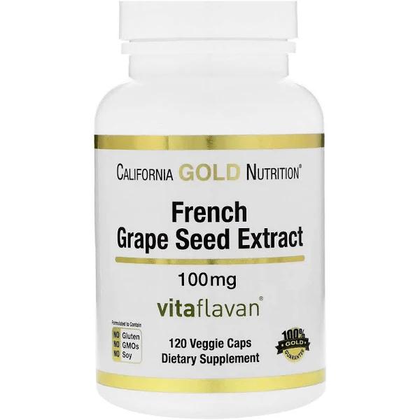 California Gold Nutrition, French Grape Seed Extract, VitaFlavan, 100 mg, 120 Veggie Capsules