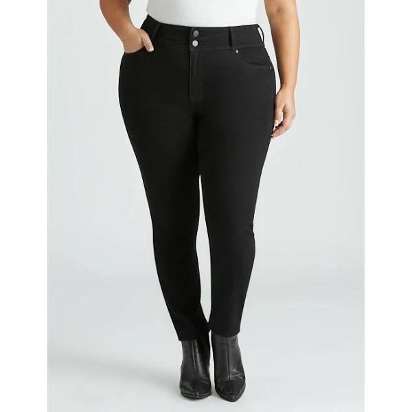 Beme - Plus Size - Womens Jeans - Double Button Skinny Fit Jeans