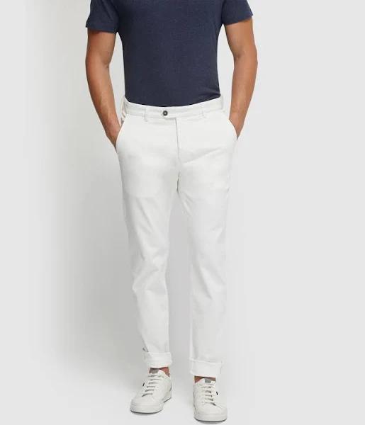 Oxford Luka Stretch Casual Pants in Ivory White 78