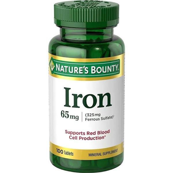 Nature's Bounty Iron 65 MG 100 Tablets