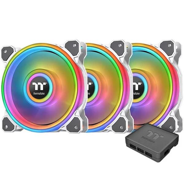 Thermaltake Riing Quad 14 RGB 140mm 3-Pack Radiator Fan - White