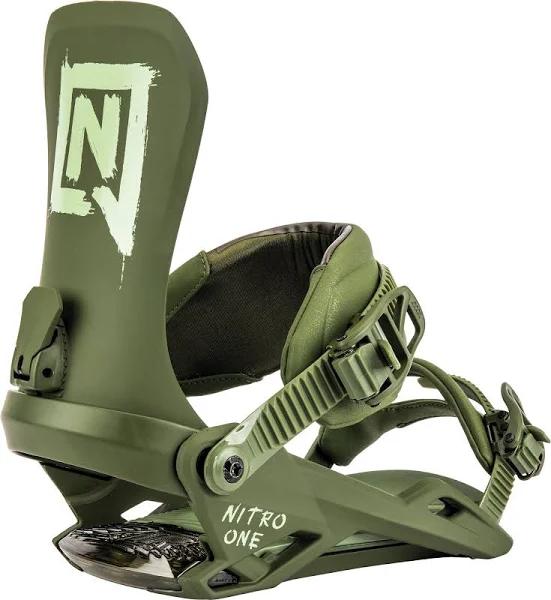 Nitro One Snowboard Bindings - Olive - 2023