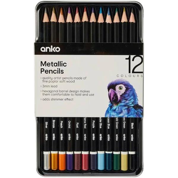 Kmart 12 Pack Metallic Pencils