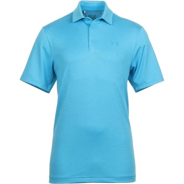 Under Armour Golf Playoff 3.0 Stripe Polo Shirt - Mens Size Large - 1378676-422 - Blue