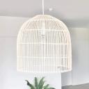 Whitewash Cane Rattan Pendant Light - Siena - 2 Sizes