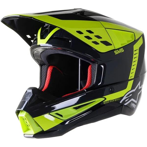 Alpinestars SM5 Beam Motocross Helmet, black-yellow, Size XS